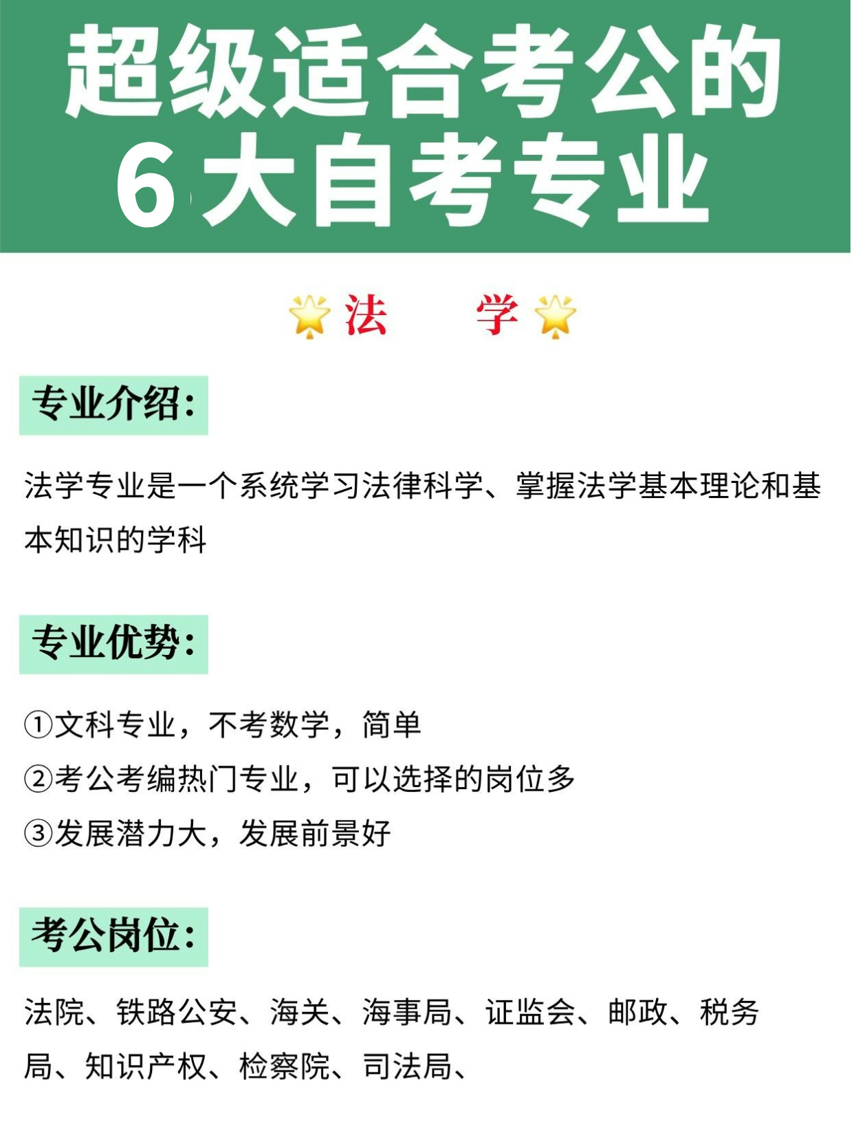 超级适合考公的6大自考专业！