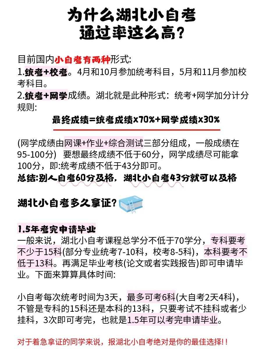 湖北小自考为什么通过率那么高？