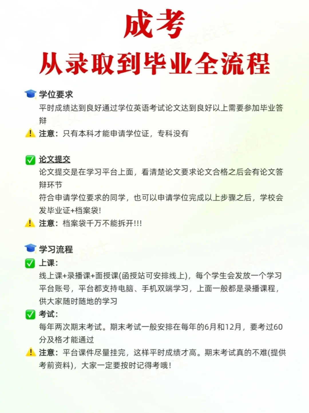 成人高考录取到毕业全流程（超详细！！）