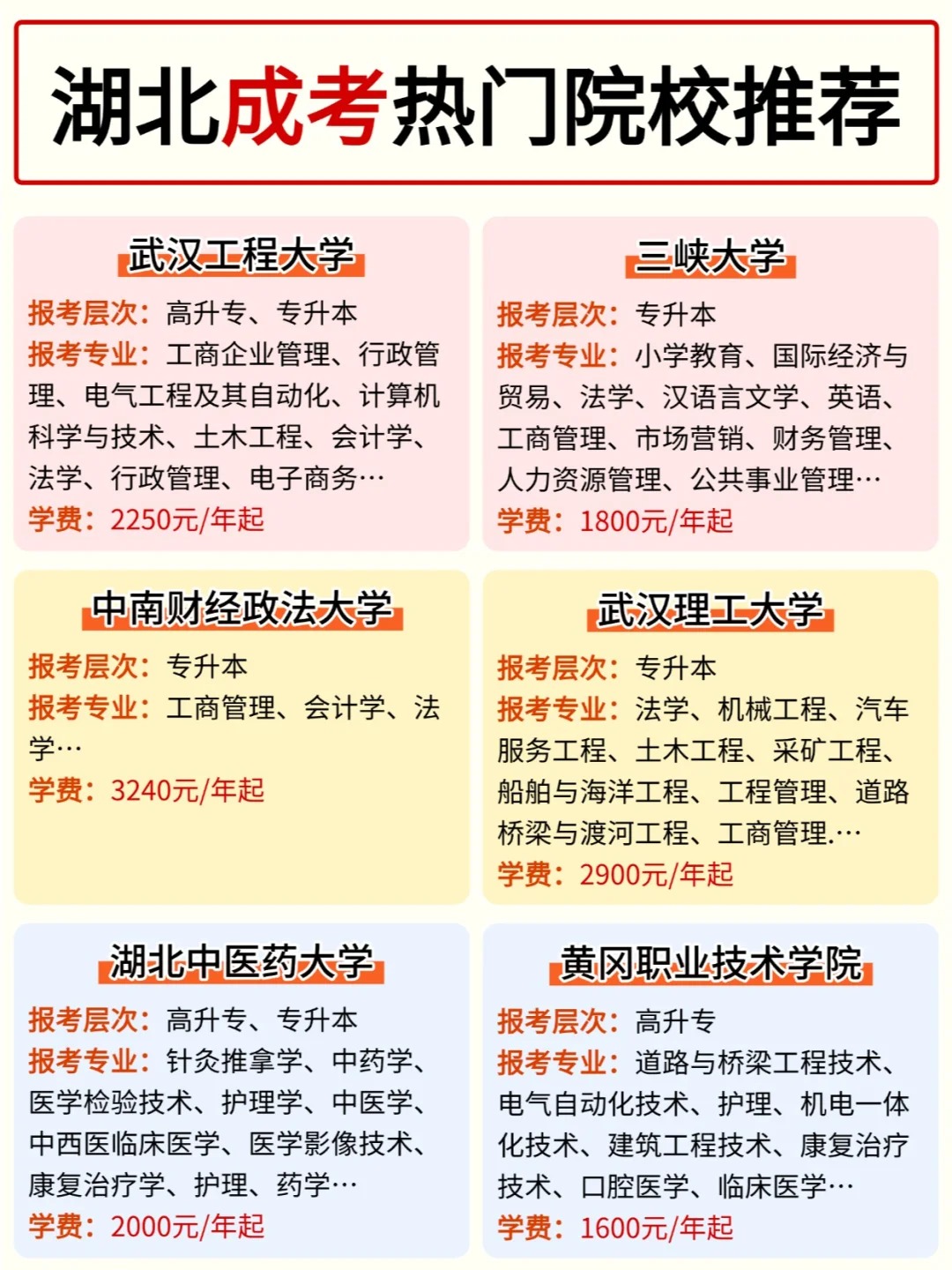 2025年湖北成人高考院校报考全指南