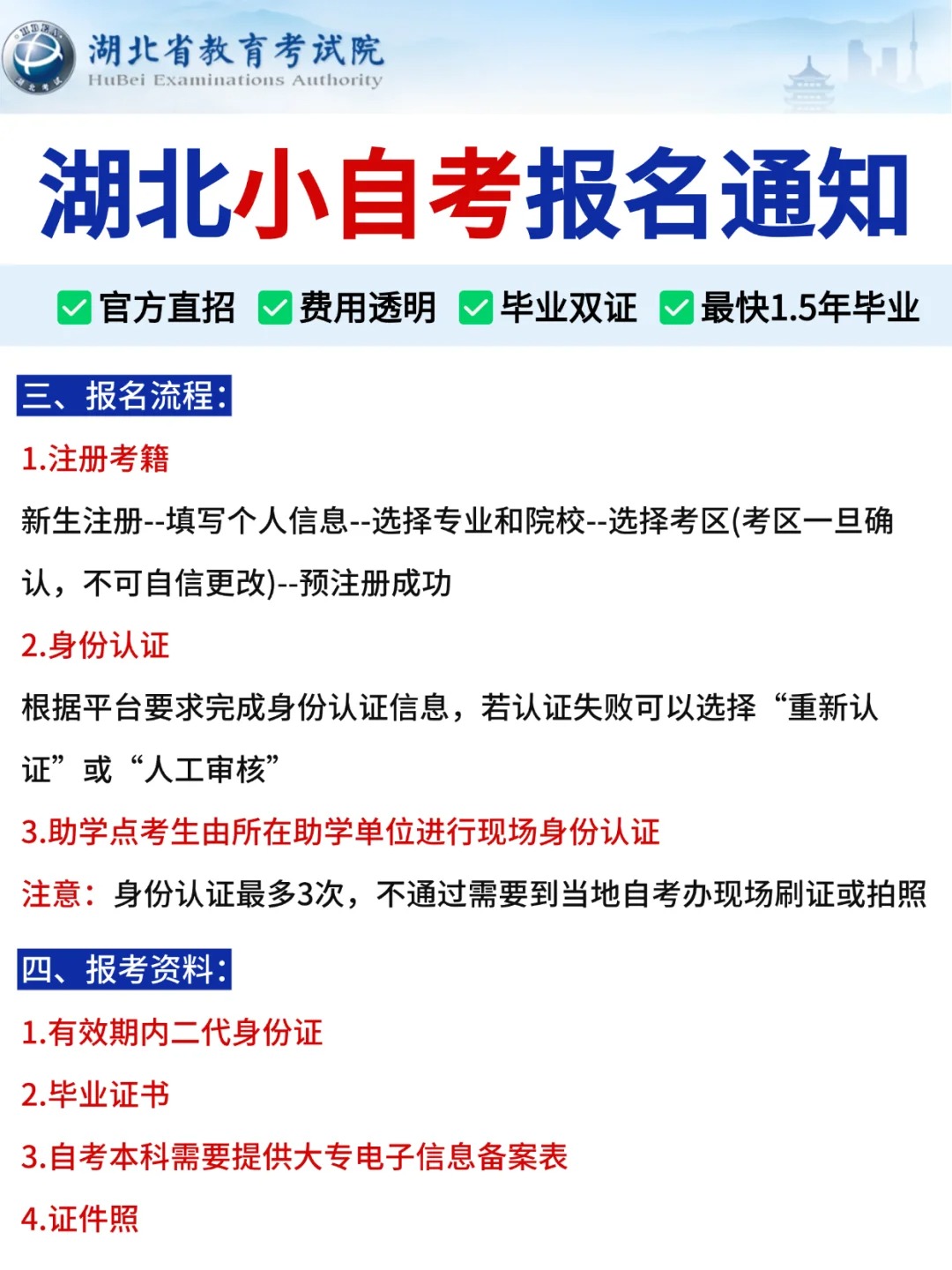 2025年湖北省高等教育自学考试报名指南
