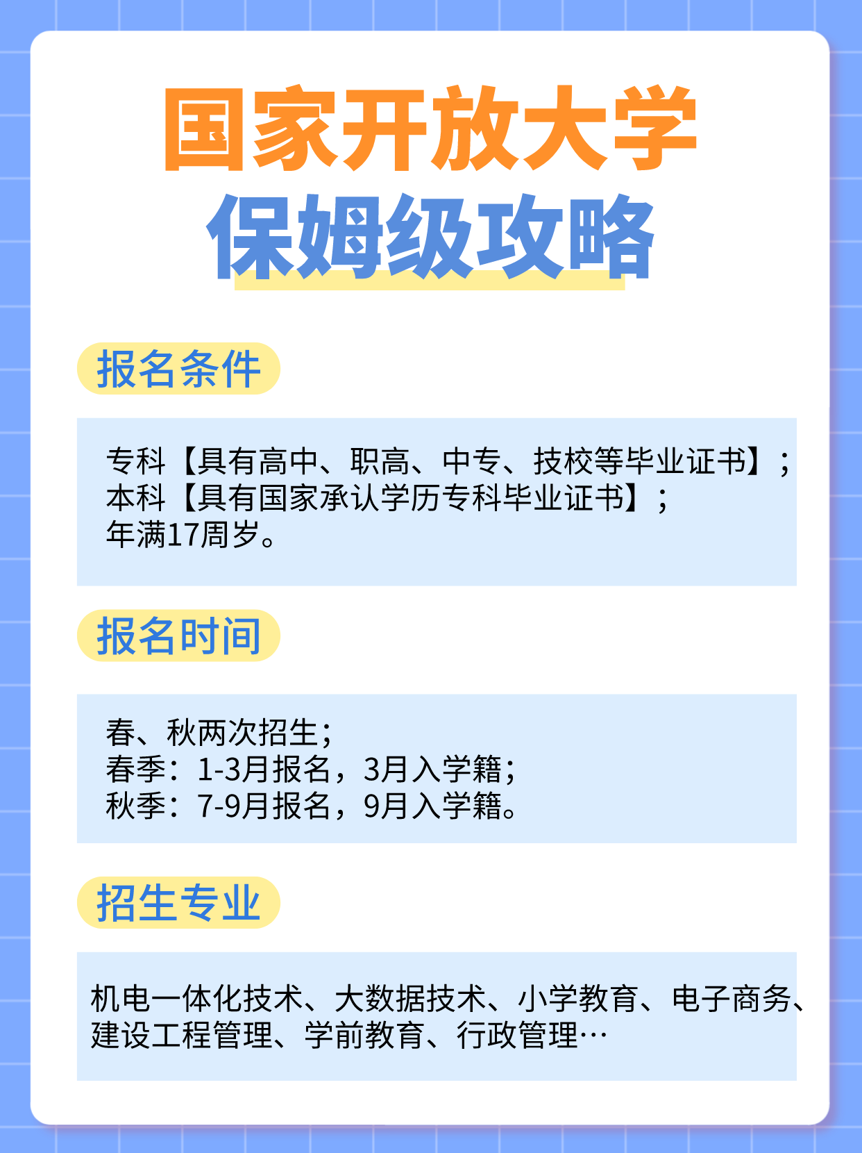 国家开放大学是什么性质的大学？有什么优势？有哪些专业？