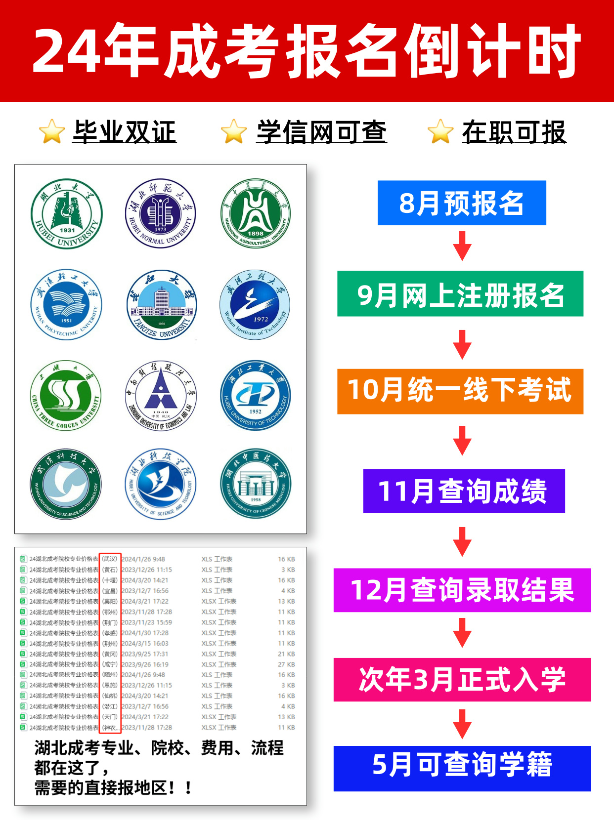 湖北成考报名倒计时！15所院校可报！