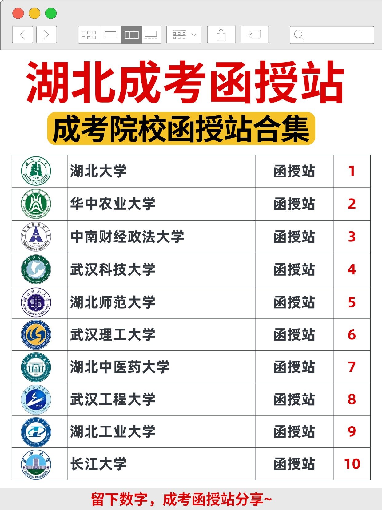 湖北成考函授站！别再乱找了！