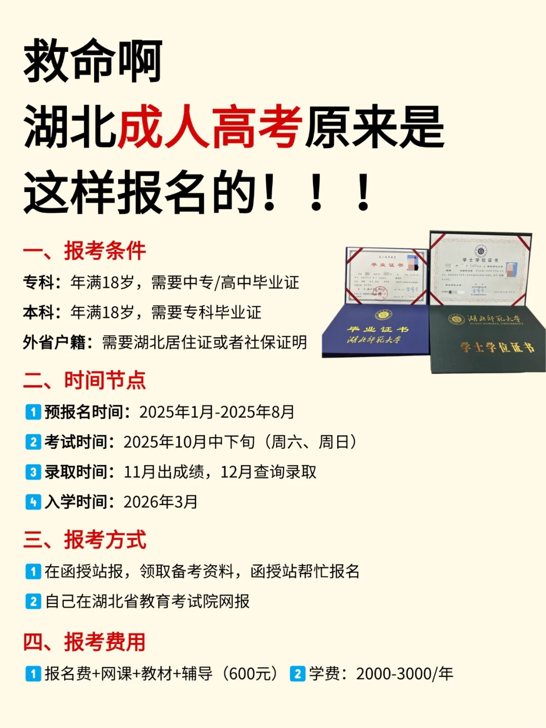 2025年湖北省成人高考报考指南
