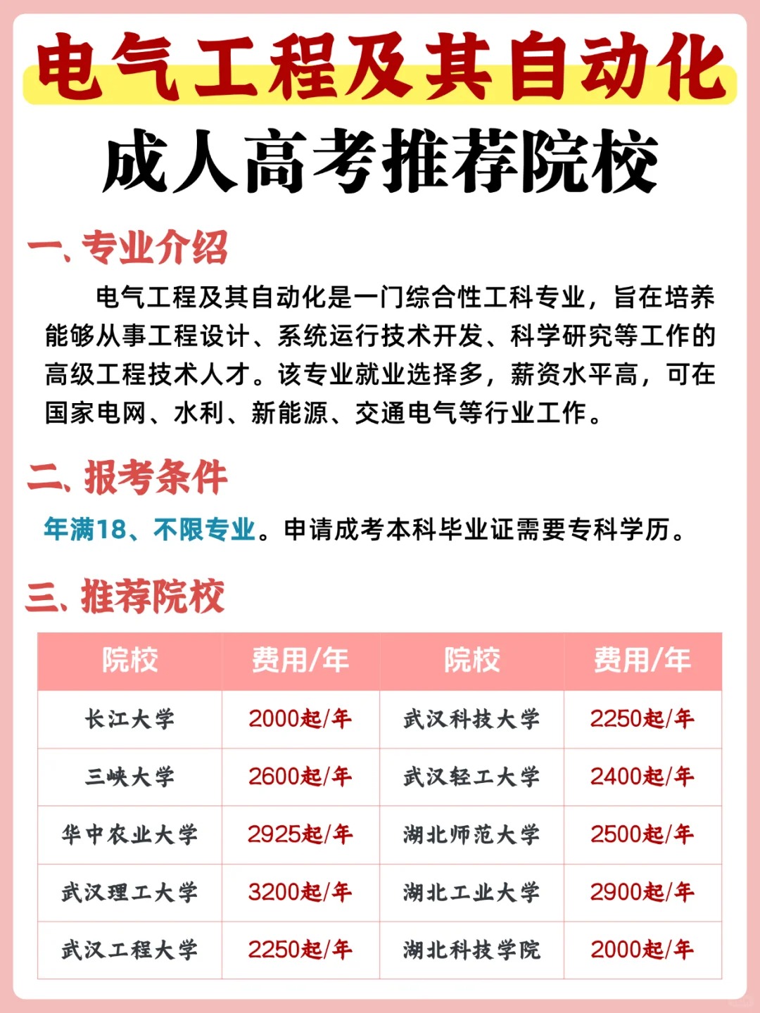 成考电气工程及其自动化：工科天花板等你来