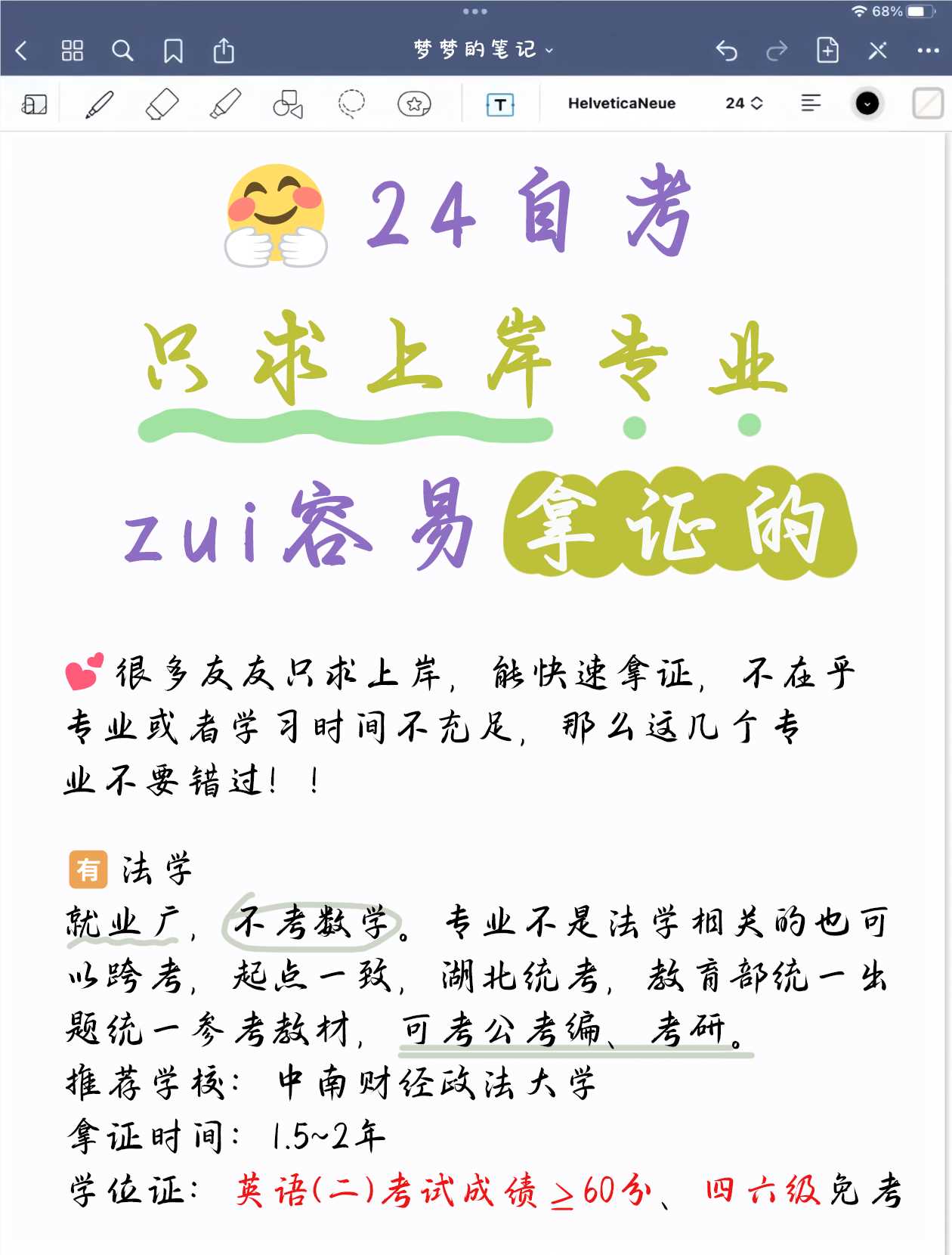 24自考快速拿证容易上岸的几个专业！