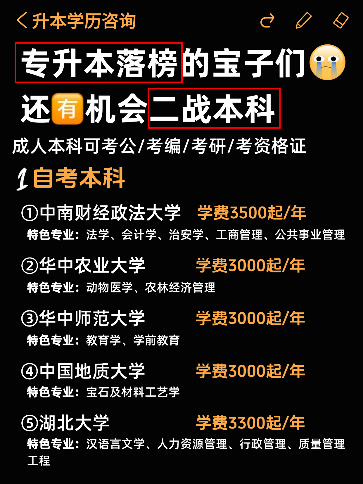统招专升本落榜？二战本科的机会在这里