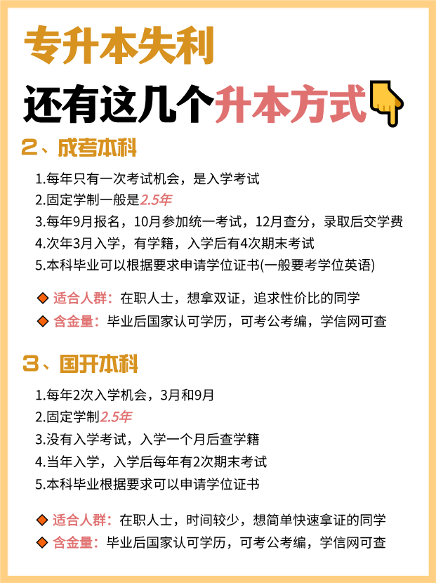 专升本考试失败了还能怎么升本科？