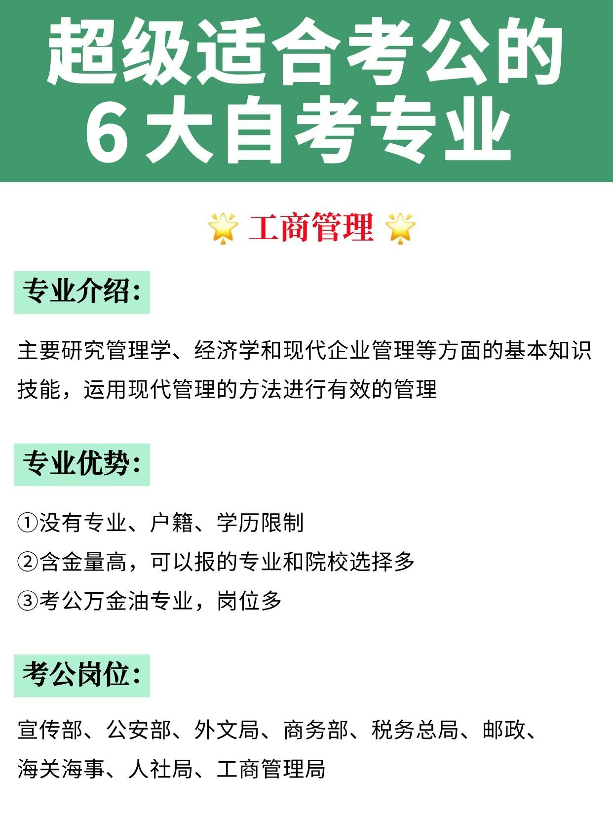 超级适合考公的6大自考专业！