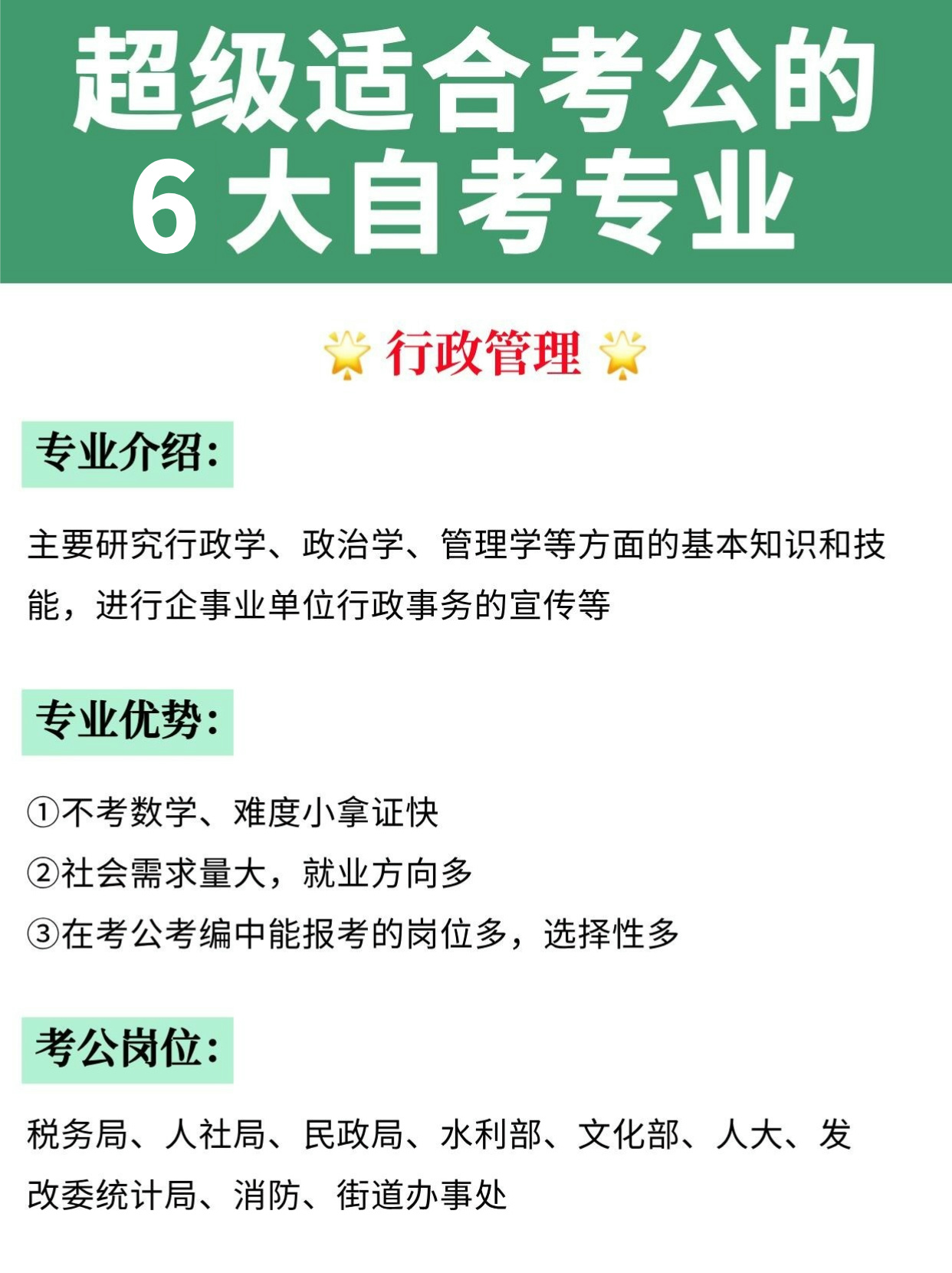 超级适合考公的6大自考专业！